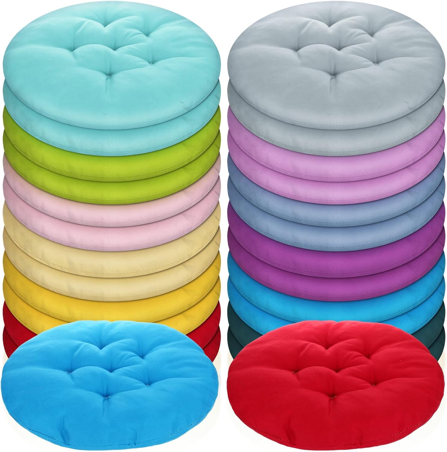 Tinideya 24 cojines redondos de suelo de 15.7 pulgadas, almohadas de asiento de meditación, asientos flexibles para adultos y niños, cojines de