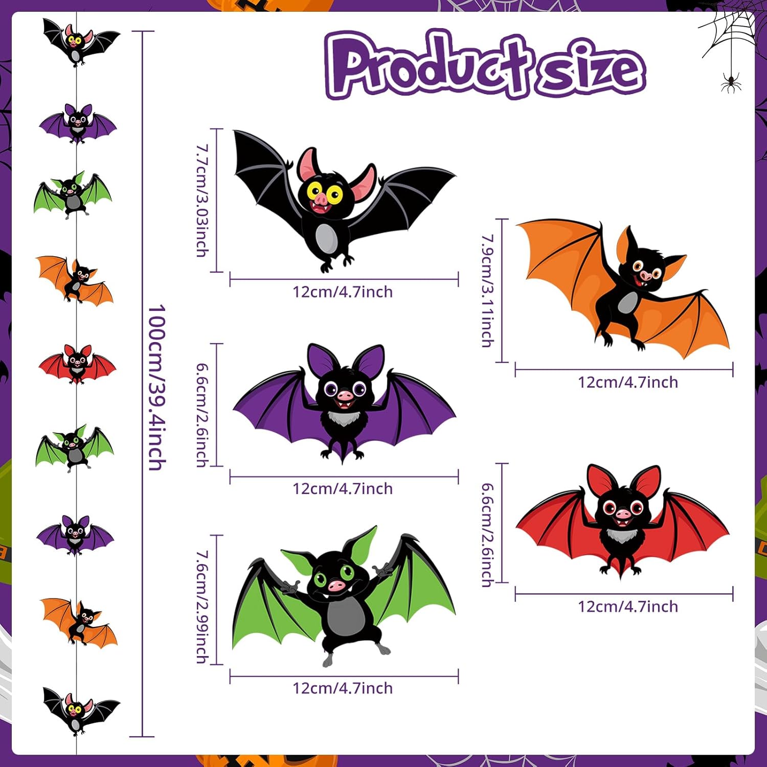 Guirnalda de Halloween 8 piezas de decoración de Halloween de papel colgante de remolinos de Halloween guirnalda colgante de serpentina decoraciones