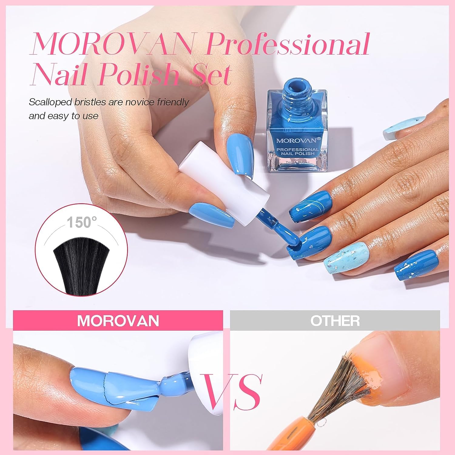 Morovan Juego de esmaltes de uñas Kit de esmalte de uñas de 15 colores, esmalte de uñas brillante, kit de esmalte de uñas de color arco iris para