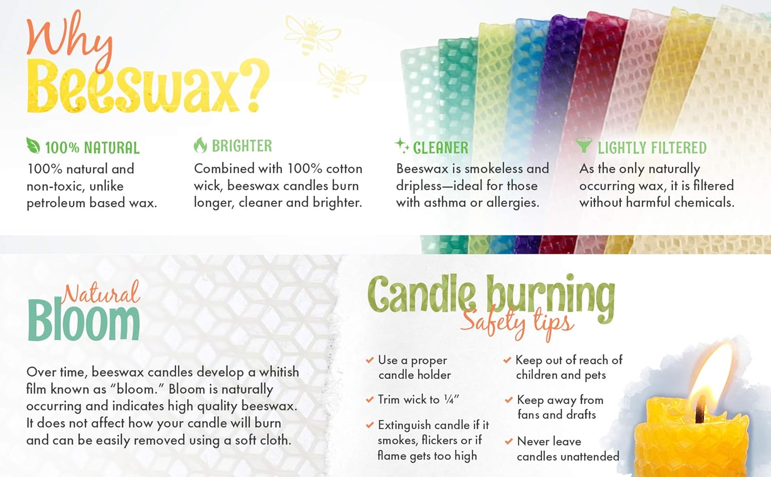 Haz tu propio kit de iniciación de velas de cera de abejas, incluye 5 hojas de panal de cera de abeja 100% de tamaño completo en azul y