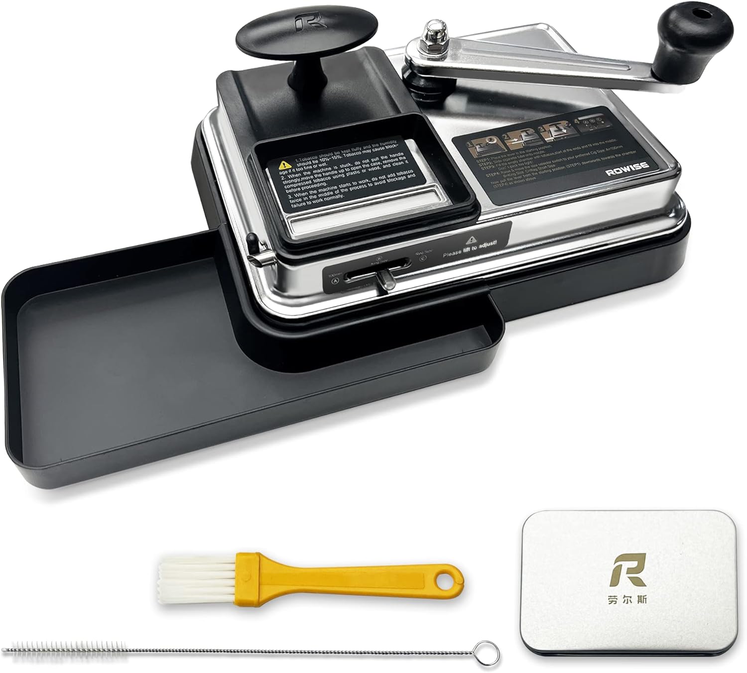 Máquina de laminación de cigarrillos con base, inyector manual de cigarrillostabaco, máquina de inyección de rodillo de cigarrillos de plata para