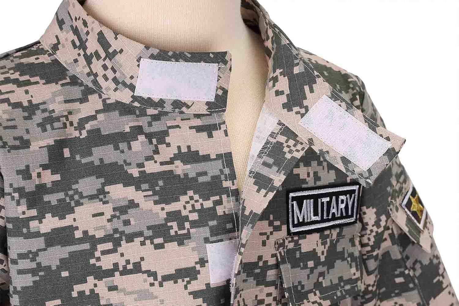 HAPNBCELE Disfraz del ejército para niños, disfraz militar de juego de rol, disfraz de camuflaje para Halloween