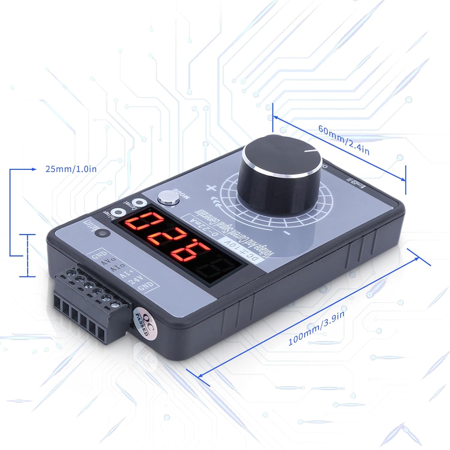 Generador de señal de voltaje actual, simulador analógico de interfaz DC 0-10V 0022mA, 3 tipos de fuente de alimentación Generador de señal de