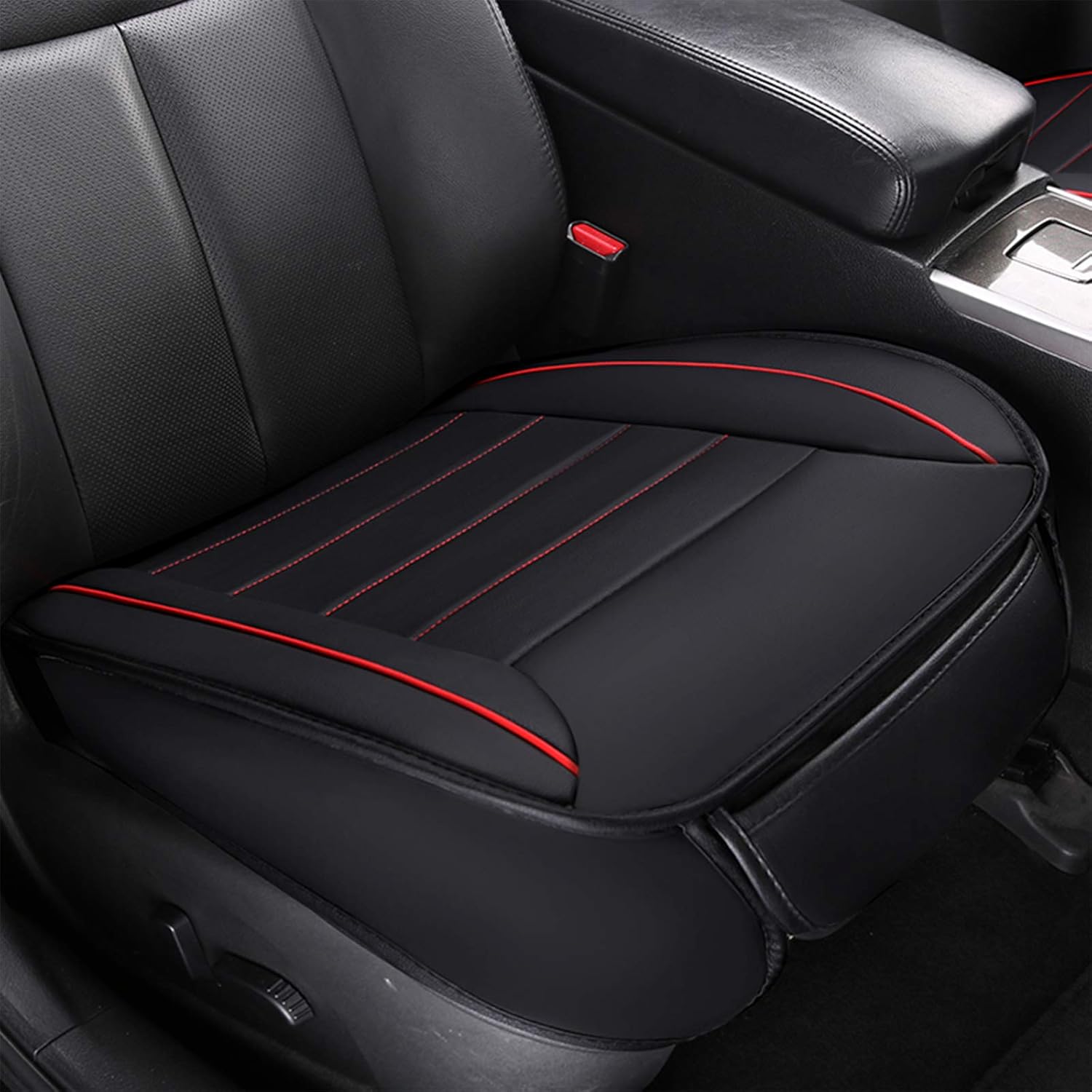 Funda de asiento delantero para automóvil, cojín de ajuste universal, transpirable, antideslizante, para auto, camión, oficina, piel sintética