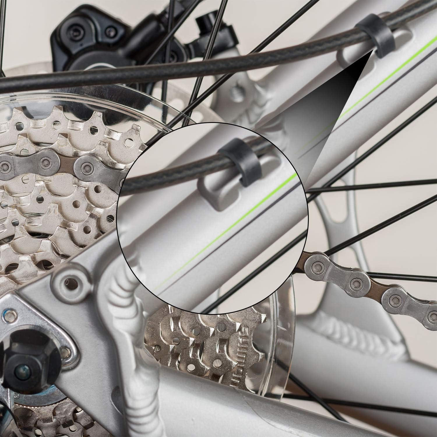 HESTYA 100 piezas de abrazaderas C para bicicleta, abrazaderas de guía de manguera, cables de cambio, abrazaderas con caja de plástico para