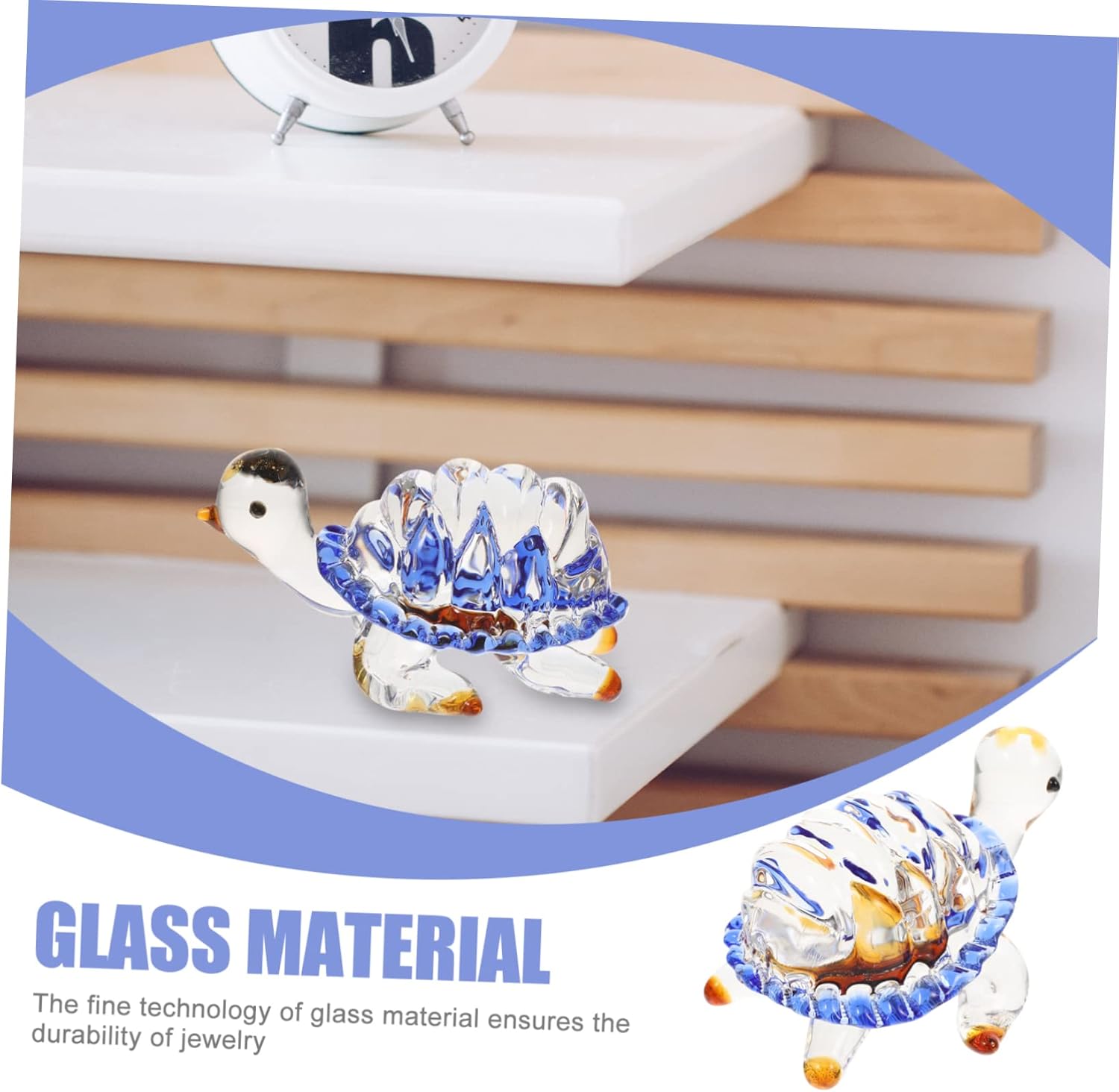 Garneck 3pcs Little Turtle Ornament Glass Animal Figurines Turtle Decor sea Animal Figurine Turtle Statue adornos para Miniature Figurines Desktop