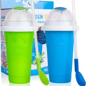 Vaso Slushie Maker para granizado de congelado, taza mágica para apretar tú mismo, doble capa, 2 unidades, vaso de granizado para batidos, máquina Vaso Slushie Maker para granizado de congelado, taza mágica para apretar tú mismo, doble capa, 2 unidades, vaso de granizado para batidos, máquina