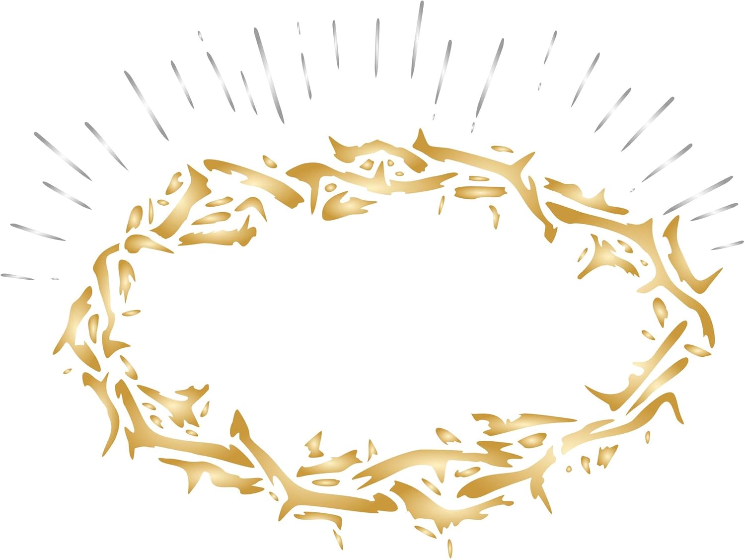 Plantilla de corona de espinas, 8.5 x 6.5 pulgadas de largo, corona de Jesús trenzada religiosa