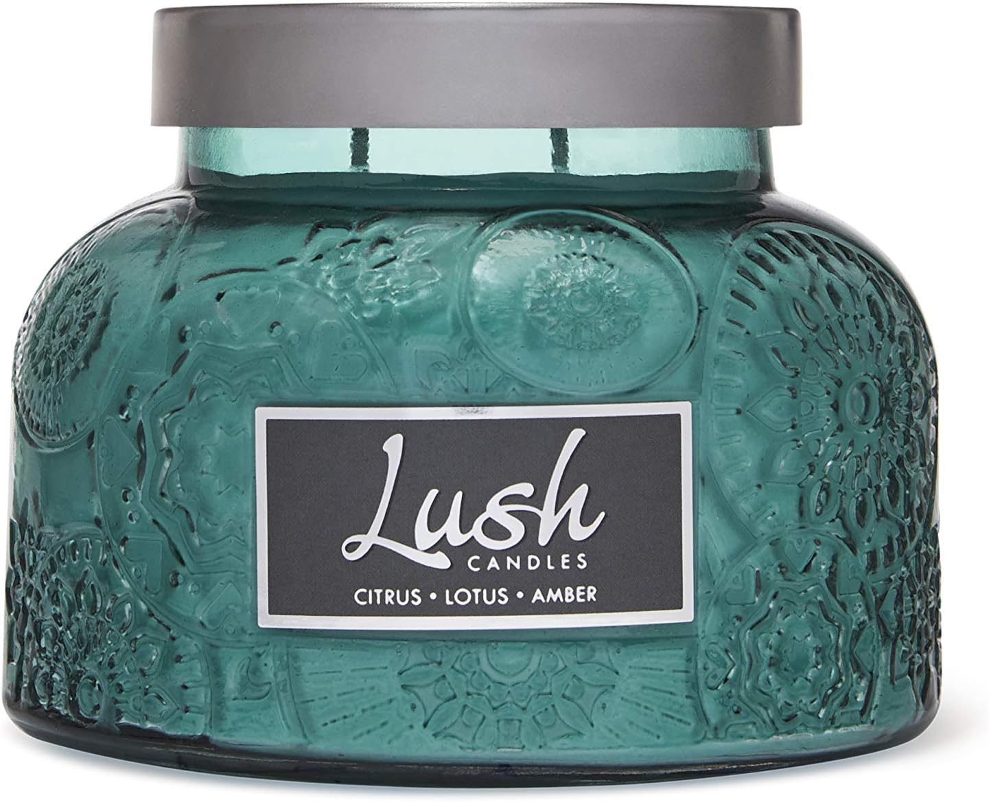 A Cheerful Giver – Citrus Lotus Amber – Tarro de vela perfumado grande de 20 onzas con tapa – Exuberante – 95 horas de tiempo de combustión, regalo