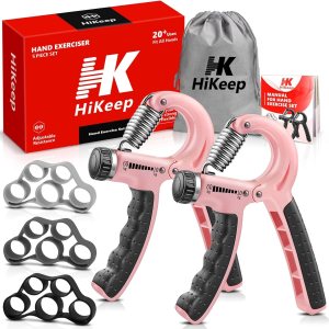 Fortalecedor de agarre de mano, agarre de mano de resistencia ajustable con diferentes estiradores de dedos de resistencia, juego de 5 Fortalecedor de agarre de mano, agarre de mano de resistencia ajustable con diferentes estiradores de dedos de resistencia, juego de 5