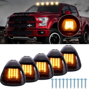 nifeida Luces de marcador de techo de cabina, lente ahumada, 16 LED, luz ámbar para Ford F150 F250 F350 F450 F550 F650 F750 E150 E250 E350 E450 nifeida Luces de marcador de techo de cabina, lente ahumada, 16 LED, luz ámbar para Ford F150 F250 F350 F450 F550 F650 F750 E150 E250 E350 E450