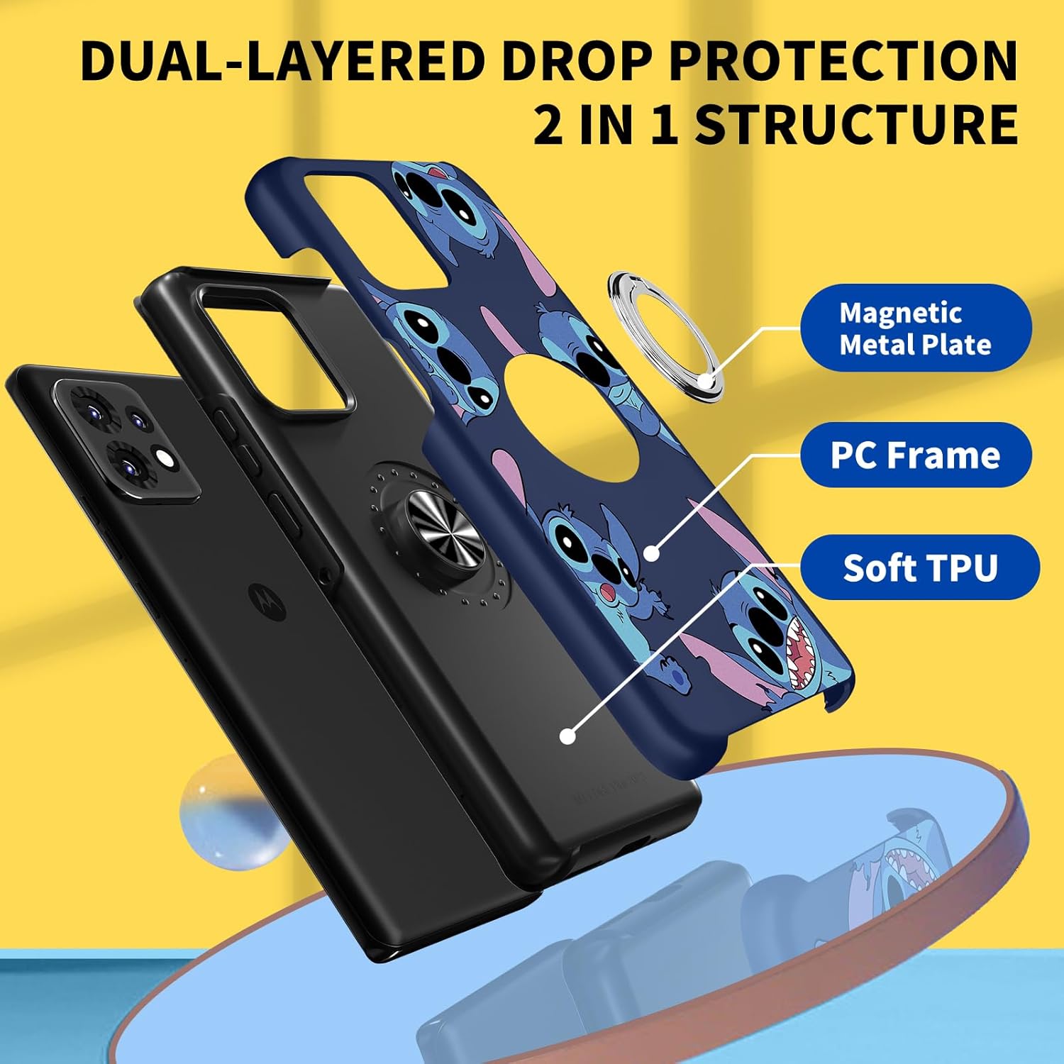 Joyleop Funda para Motorola Edge 40 ProEdge Plus 2023, linda funda de teléfono con estampado divertido de dibujos animados para niñas y niños, con