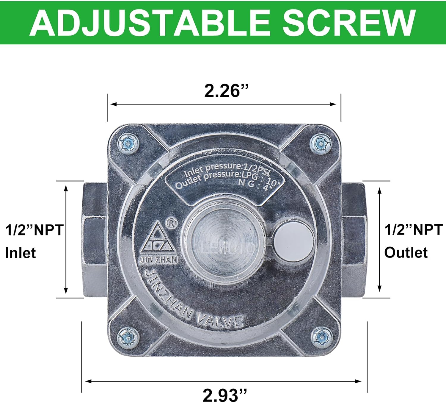 LEWUIO Regulador de presión de gas PR1 R2 12 “x 12” NPT PA070003, AP5315294, PA070001,318122707, AP4327316, PS2332824