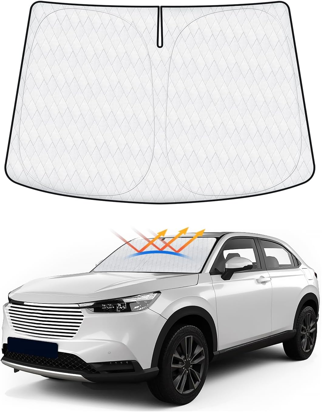 Cartist Parasol de 5 capas para parabrisas de ajuste personalizado para Honda HR-V HRV 2023 2024, accesorios plegable para ventana delantera de