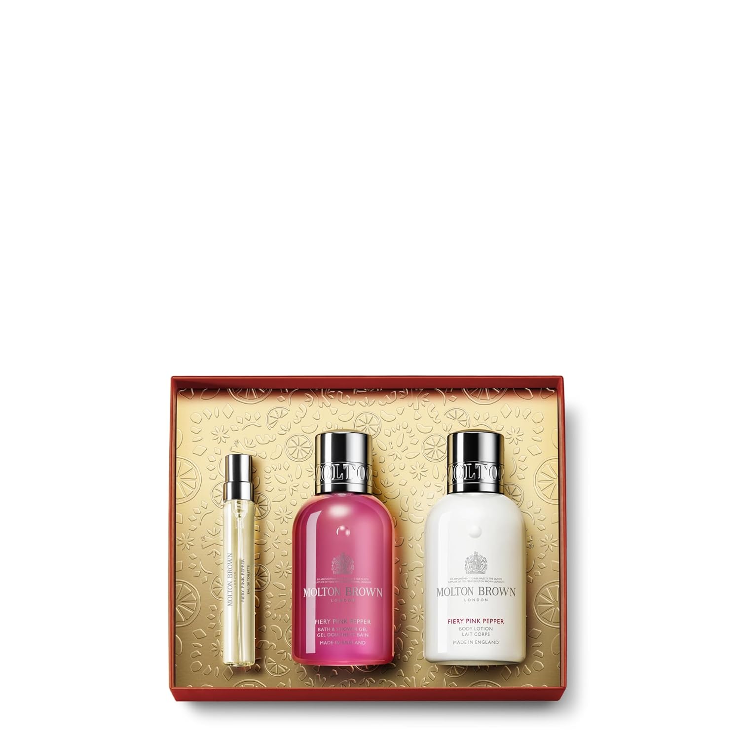 Molton Brown Set de regalo de viaje de pimienta rosa ardiente