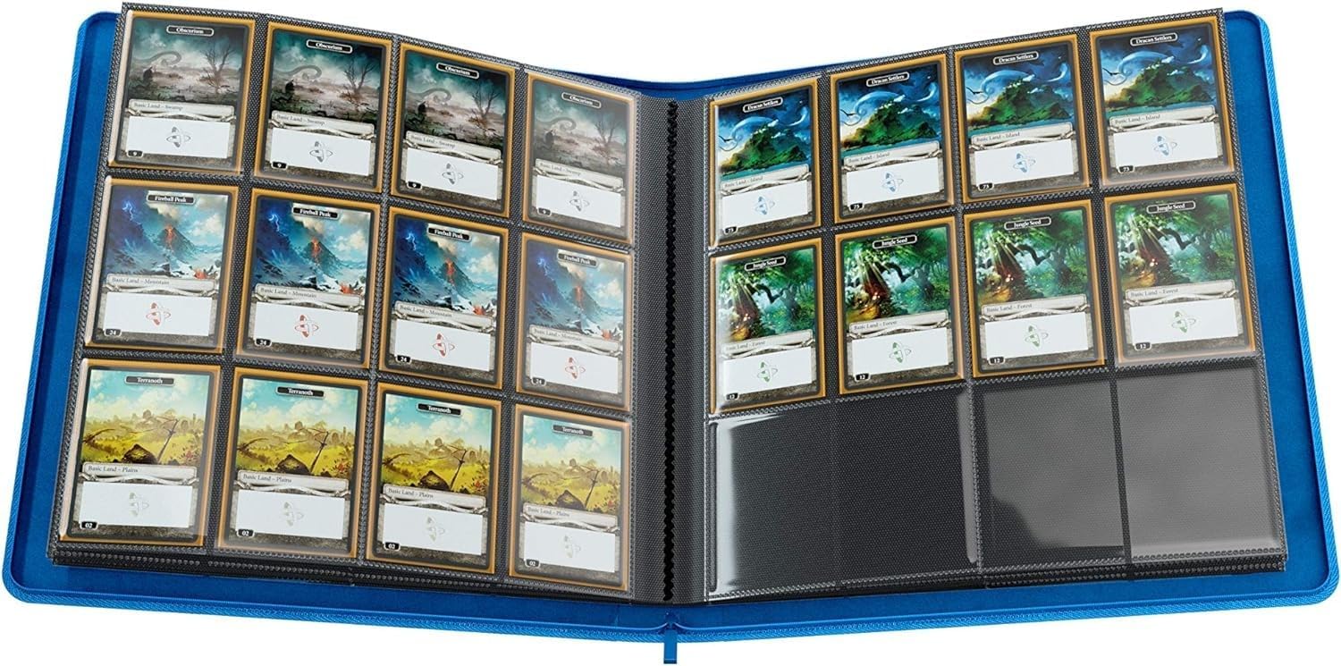 Álbum con cremallera de 24 bolsillos azul