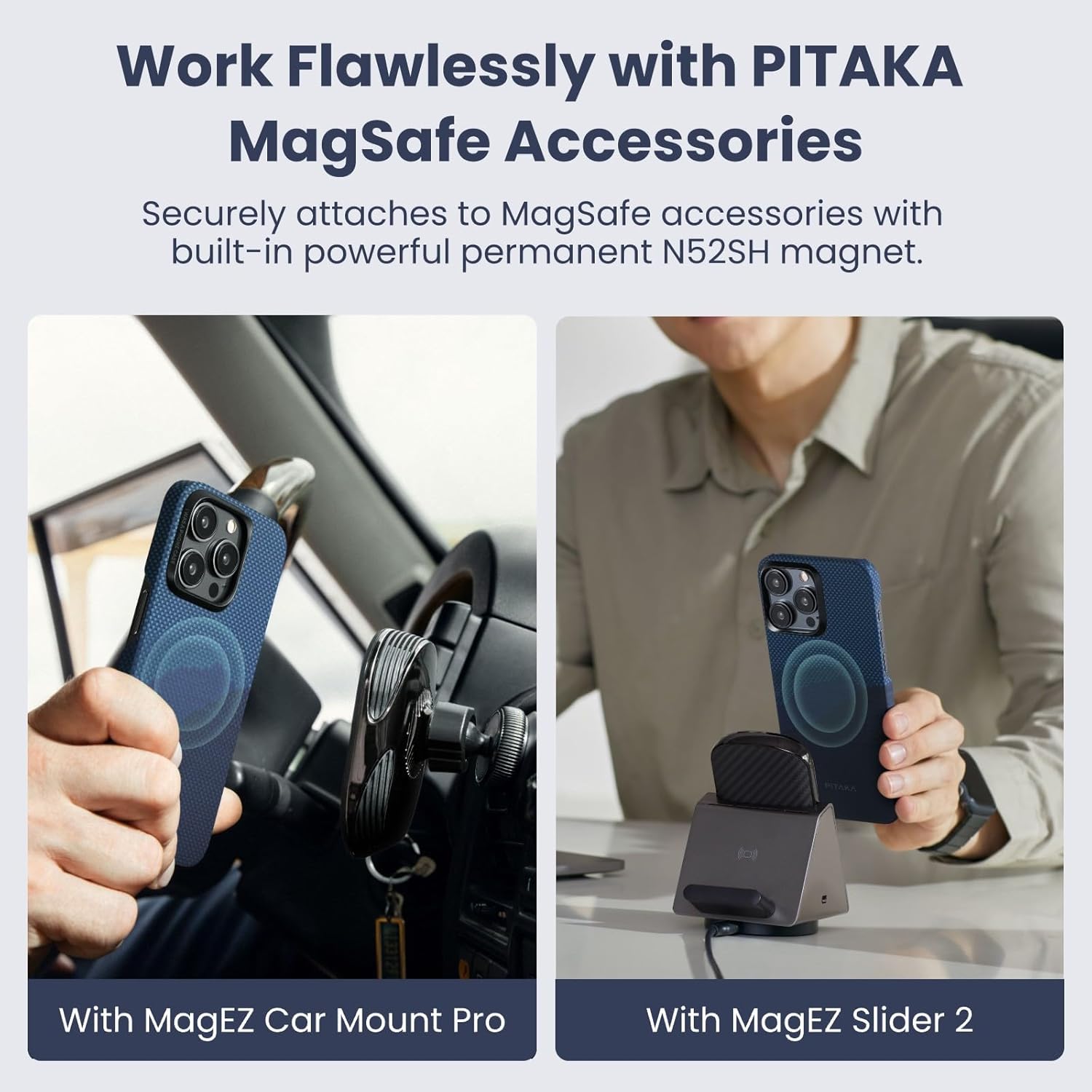 pitaka Funda para iPhone 15 Pro compatible con MagSafe, funda delgada y ligera para iPhone 15 Pro de 6.1 pulgadas con una sensación táctil sin