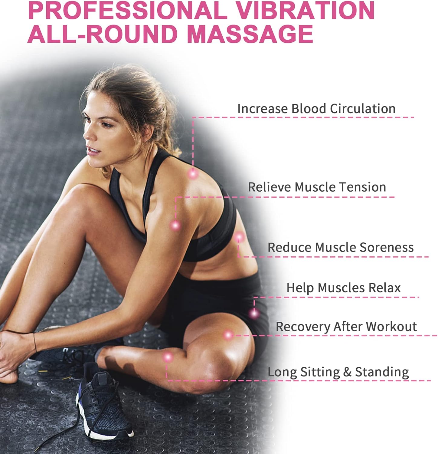 Bola de masaje vibratoria de 3 pulgadas, bola de masaje con vibraciones de 5 velocidades para músculos y fitness, alivio del dolor de fascitis