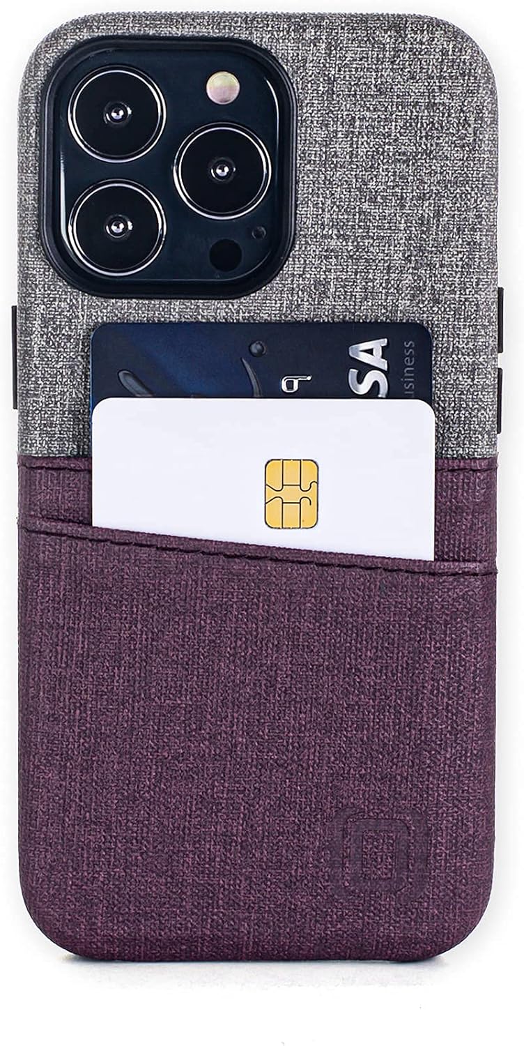 Dockem Funda tipo cartera para iPhone 13 Pro con placa metálica integrada para montaje magnético y 2 bolsillos para tarjetas de crédito Luxe M2,