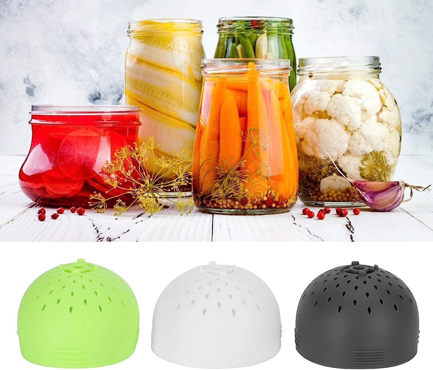 Mini colador de latas, coladores y coladores pequeños, utensilios de cocina de silicona que ahorran espacio (blanco)