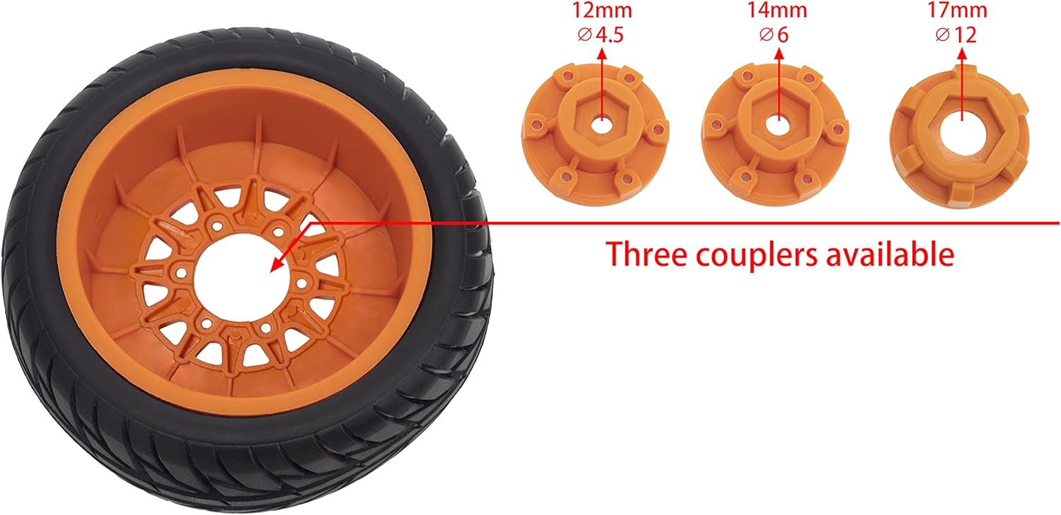 DKKY 110 Short Course Truck Tires Buggy Neumáticos de goma 0.472 in 0.551 in 0.669 in Acoplador para Slash Arrma Redcat (naranja)
