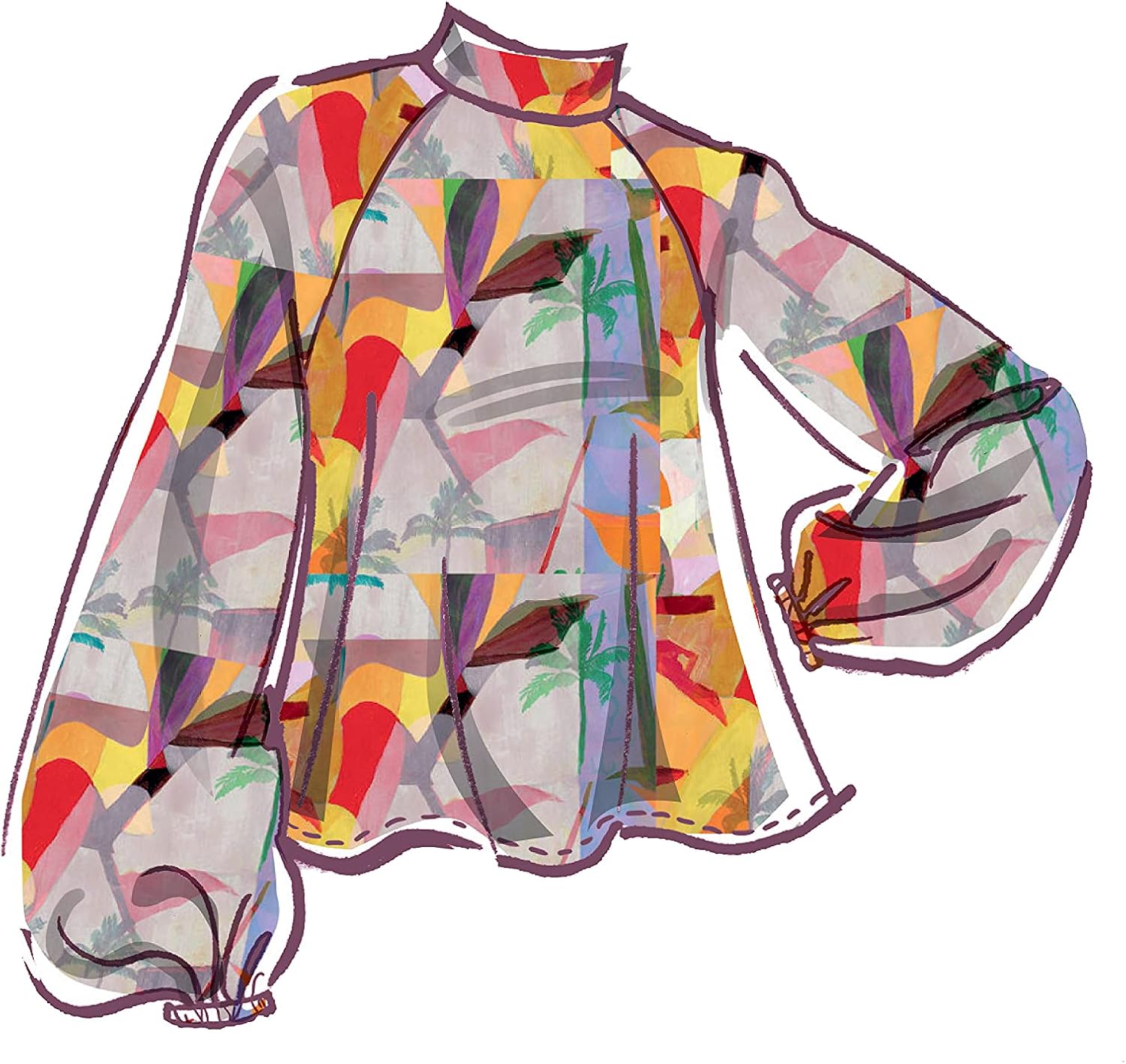 McCall’s M8147ZZP – Kit de patrones de costura para blusa de manga raglán para señoritas, código de diseño M8147, tallas L-XXL