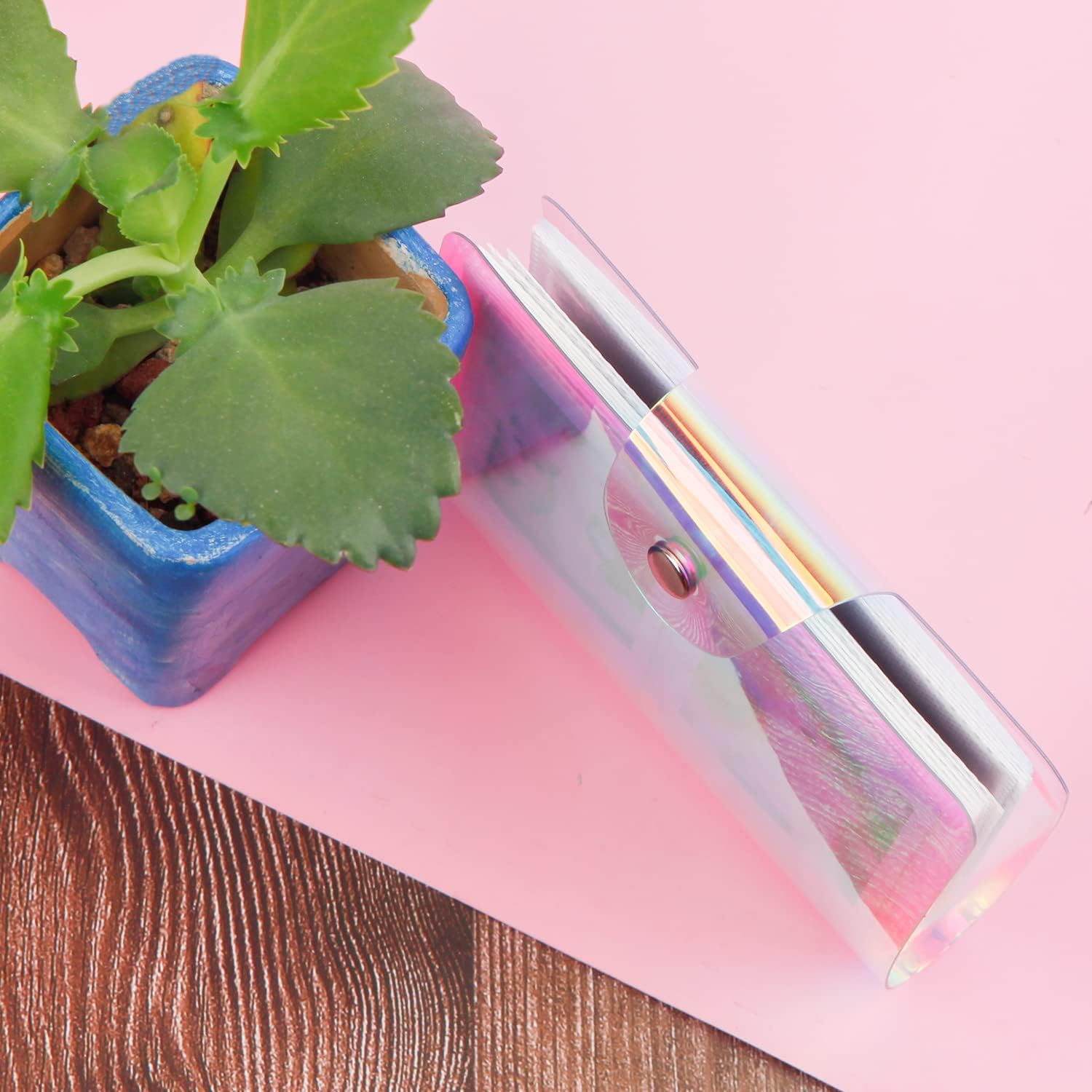 Paquete de 2 mini álbumes de fotos con una sola mano, 64 bolsillos, soporte portátil para tarjetas fotográficas Kpop para Fujifilm Instax