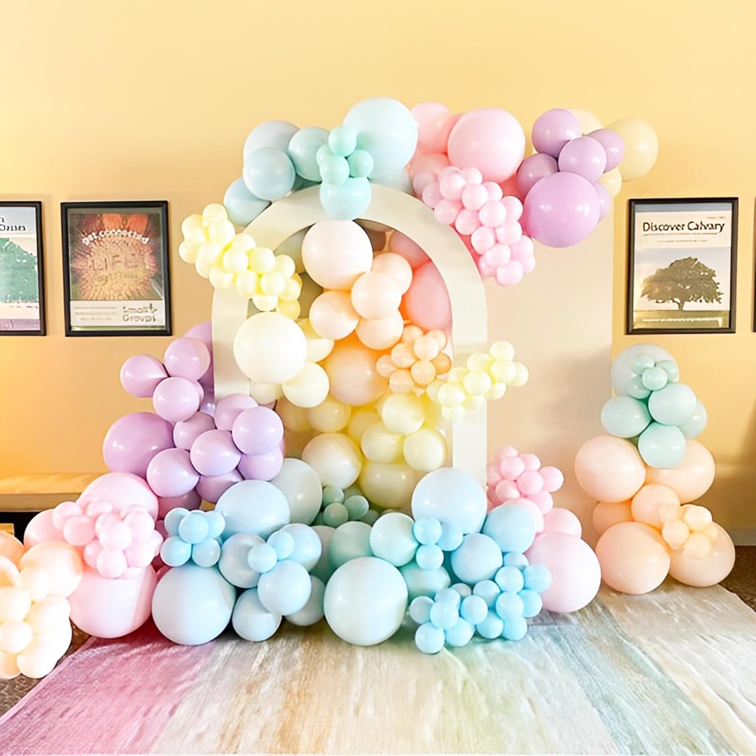 Voircoloria Globos pastel, paquete de 66 globos de látex macarrón de 12 pulgadas para graduación, Pascua, boda, cumpleaños, despedida de soltera,