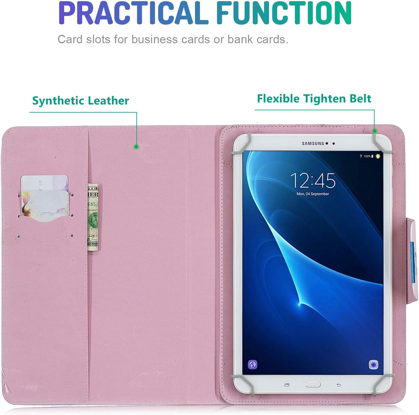 Dteck Funda universal para tablet de 9.5 a 10.5 pulgadas, delgada, ligera, con soporte de bolsillo, para Apple