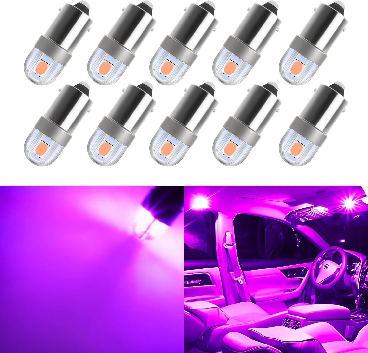 BA9S BA9 1895 1891 53 57 64111 3893 47830 – Bombilla LED sin errores, súper brillante 3030-SMD para interior de automóvil, repuesto para cúpula de