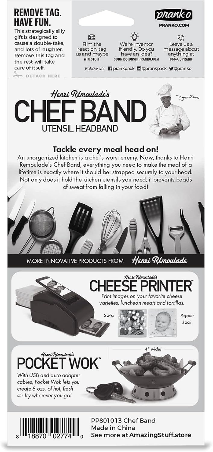 Prank-O, regalo de broma diadema de chef, divertido regalo de broma complicado, extraña idea de regalo para bromistas. Divertido para novia, novio,