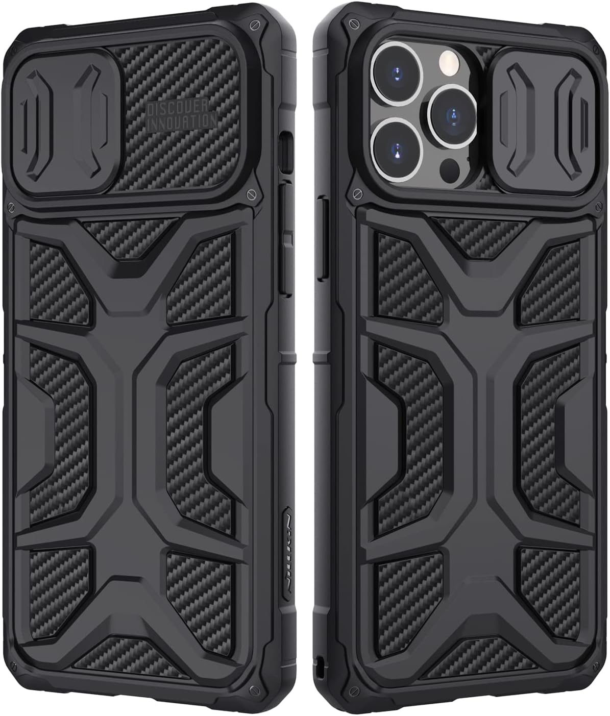 Nillkin – Funda para iPhone 13 Pro Max con funda para cámara, funda de grado militar con protección de lente de cámara deslizante para hombres y
