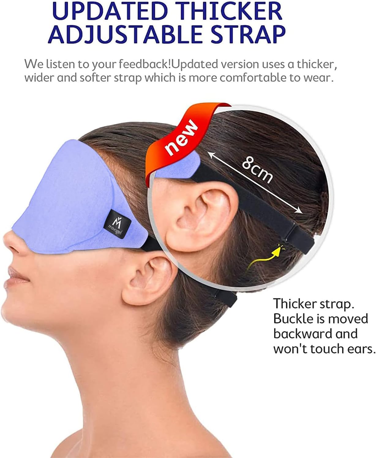 Mavogel Antifaz de algodón para dormir  Máscara de dormir transpirable con bloqueo de luz, suave y cómoda para hombres y mujeres, cubierta de ojos