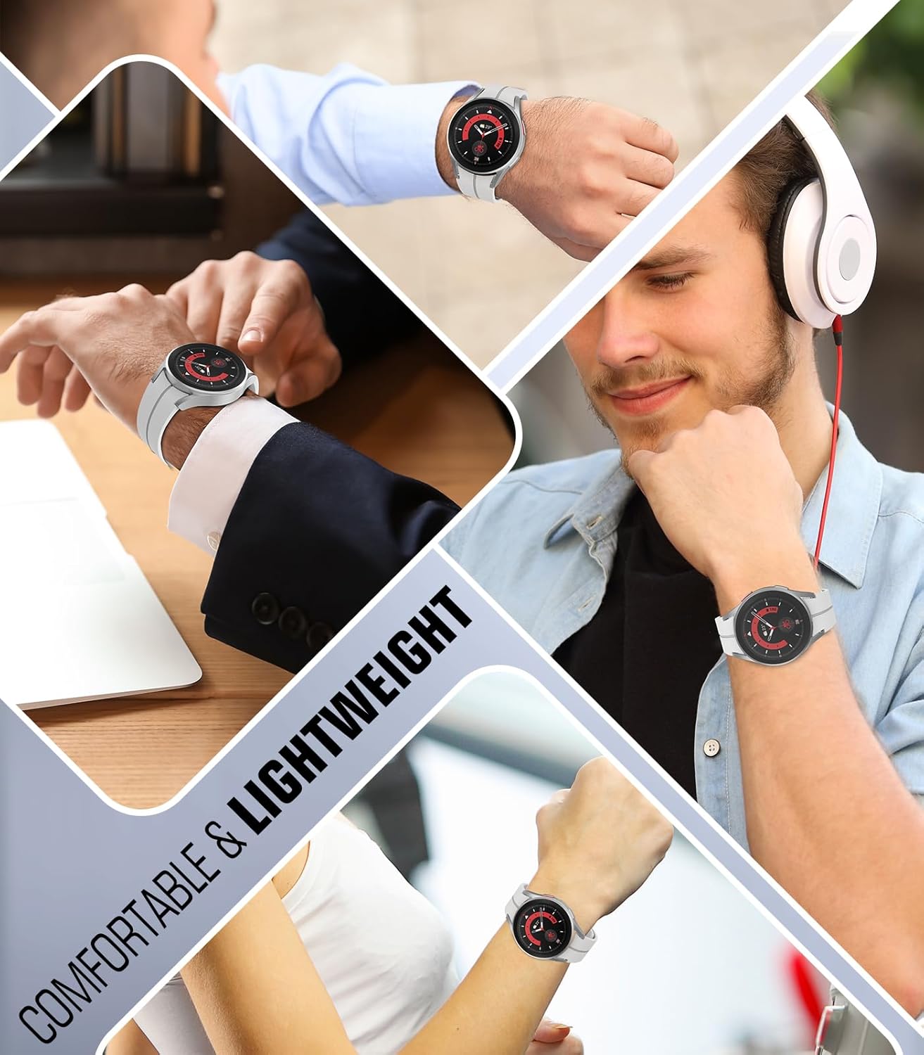 MoKo Correas compatibles con Samsung Galaxy Watch 654 de 1.57 pulgadas, 1.73 pulgadas, Watch 6 Classic de 1.73 pulgadas, 1.77 pulgadas, Watch 5 Pro