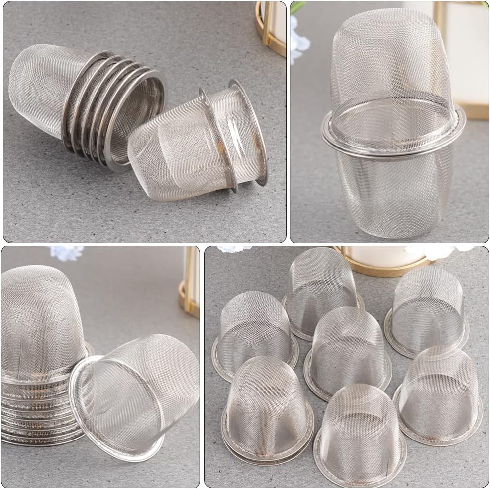 Operitacx 10 unids Teapot Filter Liner Tea Brewer for Loose Tea Mesh Tea Filter Coffee Filters Loose Tea Steeper Metal Tea Infuser Tea Mesh Strainer