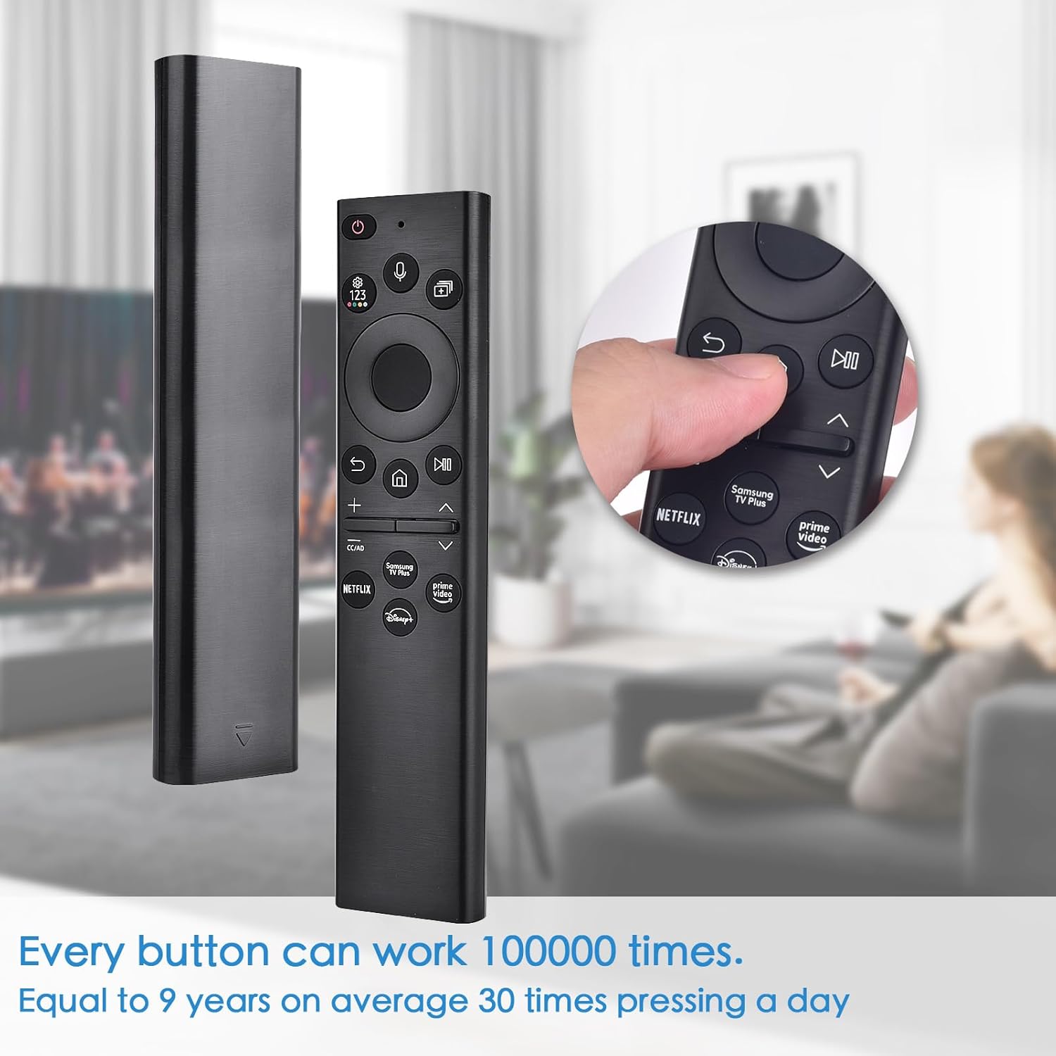 Control remoto de voz de repuesto para Samsung Smart TV KOOMOER Low Power Tech Control, compatible con BN59-01385A 2022 (sin solar), para la mayoría