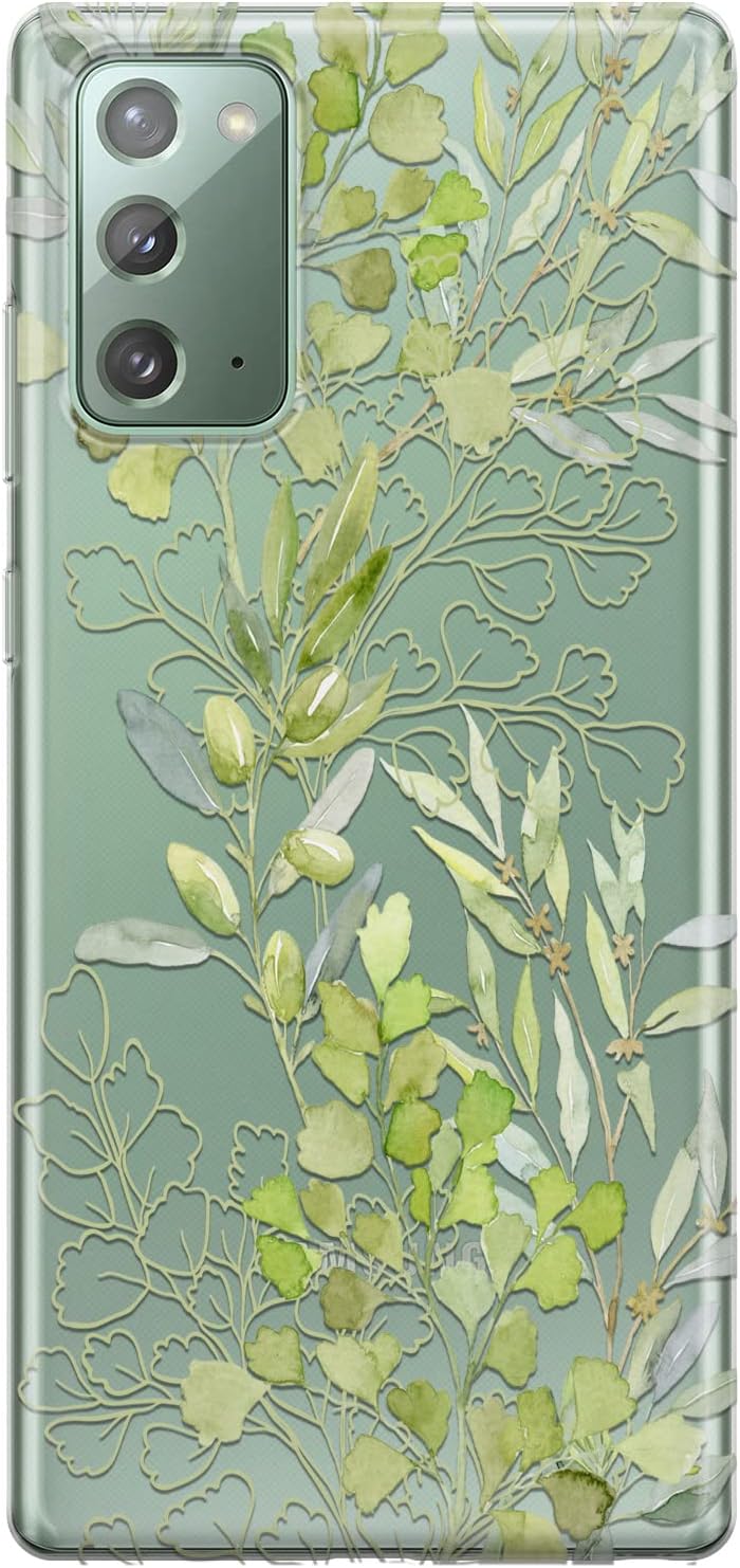 Cavka Funda de teléfono compatible con Samsung Galaxy S23 Ultra S22 S21 FE 5G S20 Note 20 10 Plus hojas de olivo ligeras a prueba de golpes, plantas