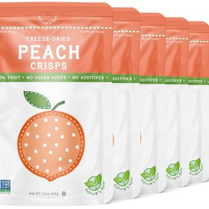 Nature’s Turn Bocadillos de frutas liofilizadas, patatas fritas de melocotón, perfectos para almuerzos escolares o un aperitivo para llevar, sin Nature’s Turn Bocadillos de frutas liofilizadas, patatas fritas de melocotón, perfectos para almuerzos escolares o un aperitivo para llevar, sin