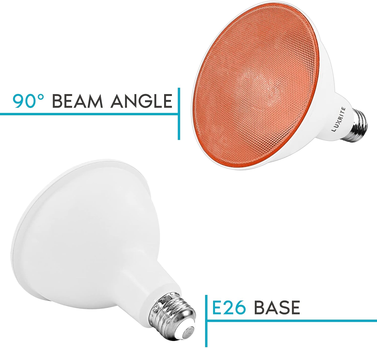 LUXRITE Bombillas LED PAR38 de luz roja, 8 W (equivalente a 45 W), bombilla LED roja de inundación, clasificación húmeda, certificación UL, base