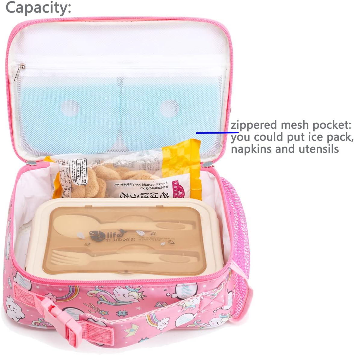 Caja de almuerzo para niños, bolsa suave aislada, mini enfriador de vuelta a la escuela, kit de bolsa térmica para niñas, niños, mariposa
