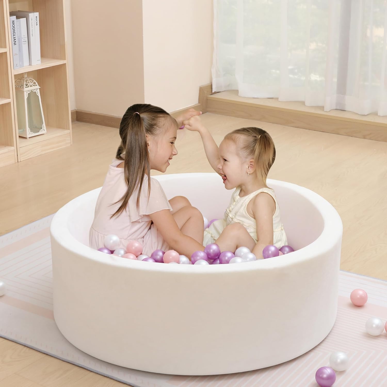 100 bolas para hogueras de 2.16 pulgadas, bolas de plástico a prueba de aplastamiento para niños pequeños, casa de juegos, piscina, decoración de