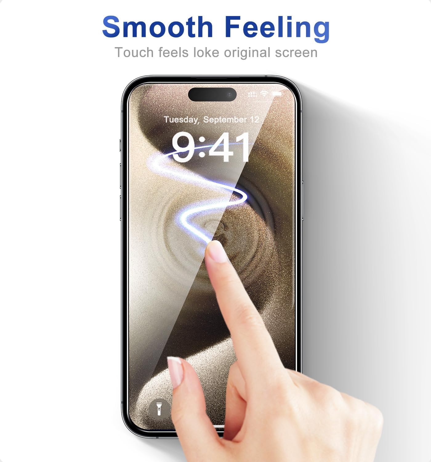 CANSHN Protector de pantalla de vidrio templado para iPhone 15 Pro con marco de fácil instalación compatible con fundas 99.99% transparente HD 9H