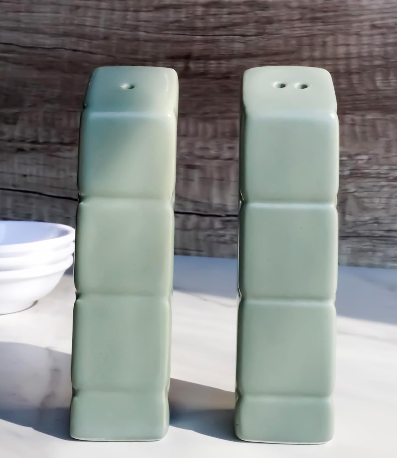 Ebros Gift Frank Lloyd Wright Architecture Organic Geometry East Meets West Imperial Hotel Oya Old Imperial Bar Pillars Cerámica Sal Pepper Shakers