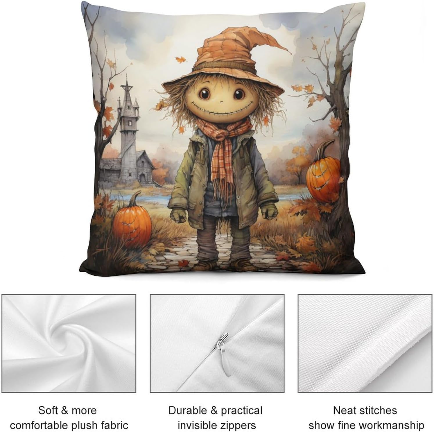 Cojines Decorativos para Sala – Funda de cojín para sofá de 22 x 22 pulgadas, diseño de paisaje otoñal, Acción de Gracias, para sofá, 22 x 22