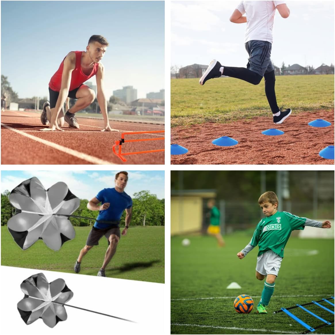 Agility Training Equipment, Kids Soccer Hurdles Agility Ladder Equipment Set Agility Training kit for Football, Soccer, Basketball Tennis,Speed