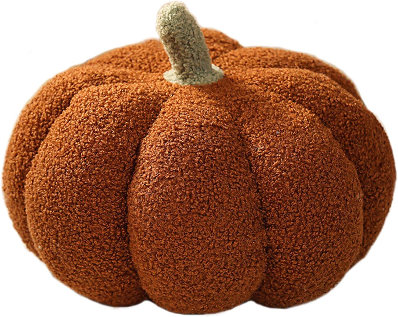 DRTRU Almohada de calabaza, cojín de calabaza 3D de Halloween, juguete de felpa suave de calabaza para decoración de muebles, Acción de Gracias,