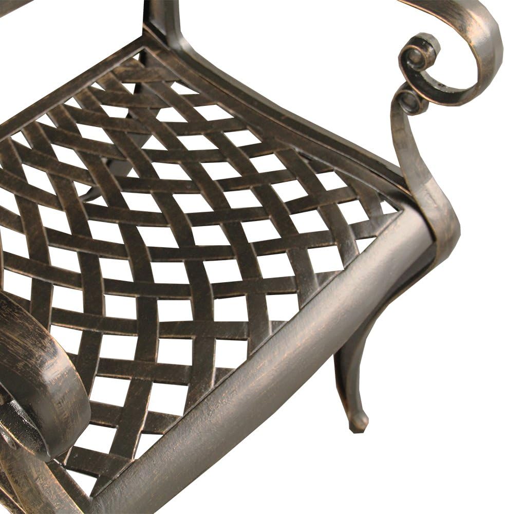 Oakland Living Silla de comedor de aluminio al aire libre Rose,
