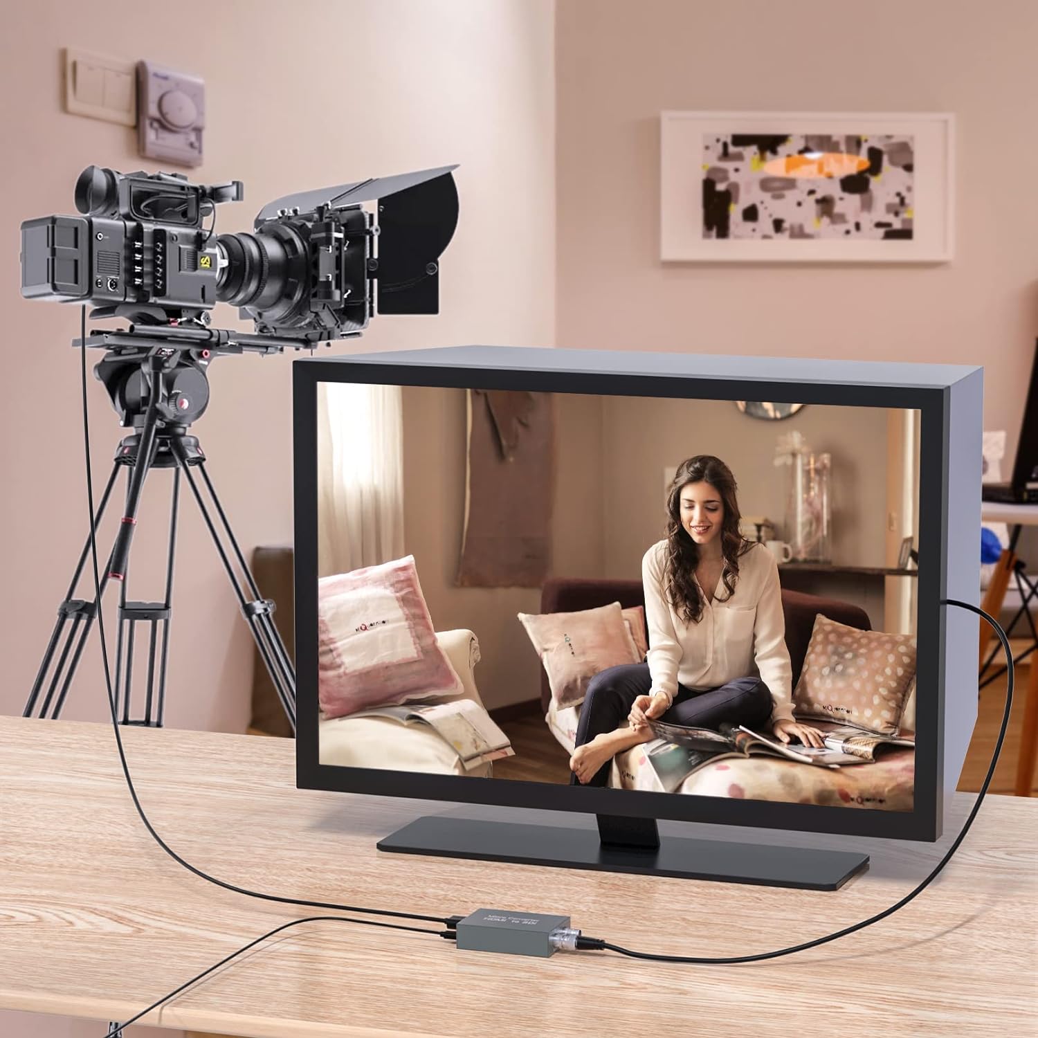 HDMI a SDI, HDMI a 3G-SDIHD-SDI, convertidor de audio 2 vías SDI convertidor adaptador de salida SDI dual soporte 1080P para cámara de cine en casa