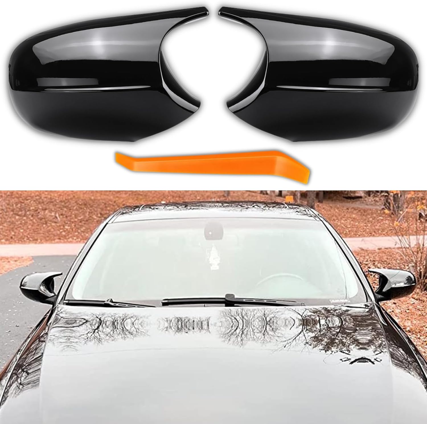 1 par de cubiertas de espejo lateral de automóvil, repuesto para BMW Serie 3 2009-2012 E90 E91 E92 E93 318i 320i 325i 330i Modelos de estiramiento