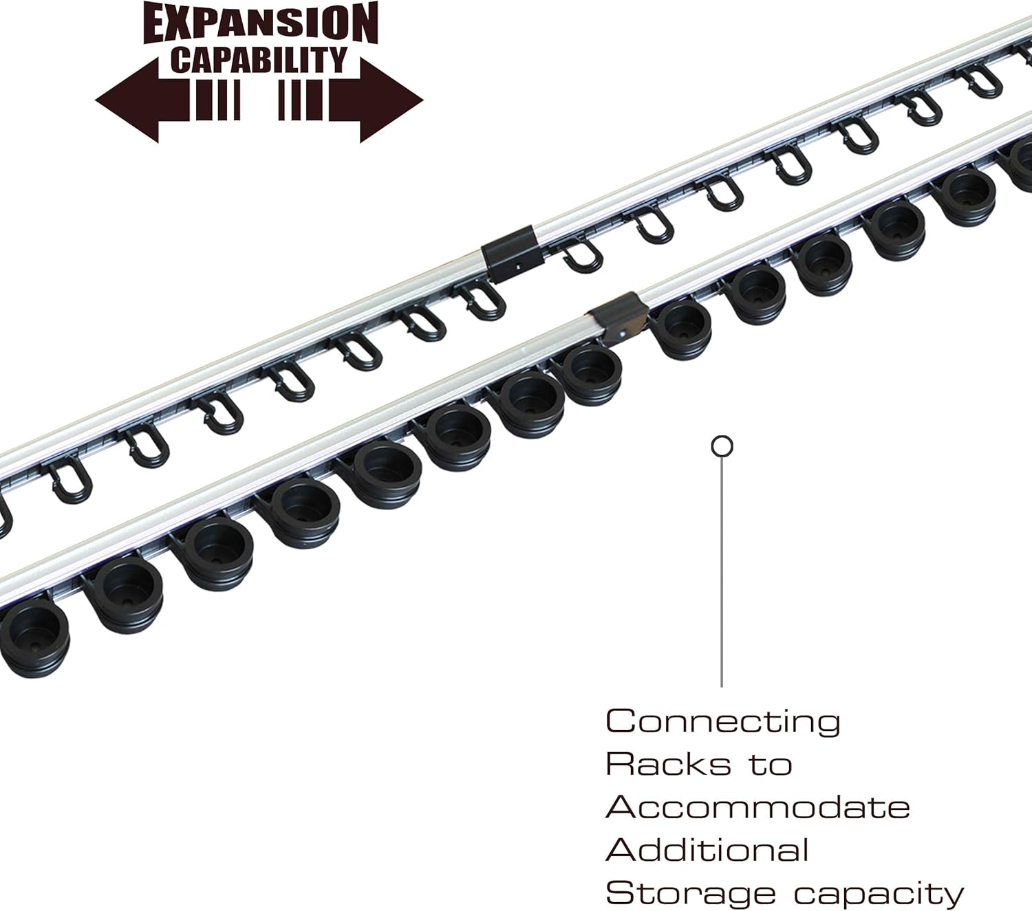 Rush Creek Creations Estante de almacenamiento de caña de pescar de pared o techo para 10 cañas, soporte vertical u horizontal para caña de pescar